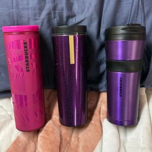 Purple And Pink Starbucks Coffee Thermos Lot